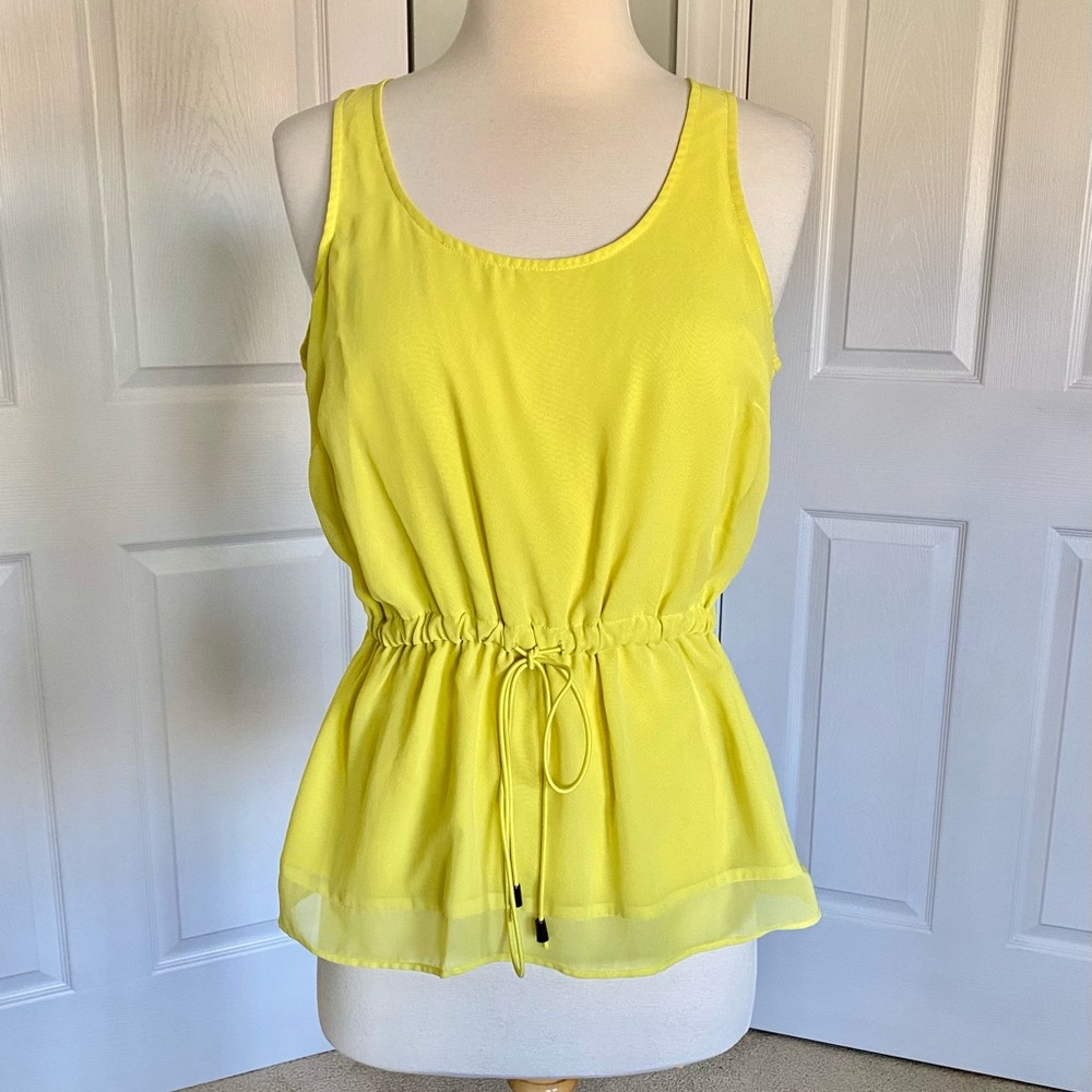 Worthington Sleeveless Bright Yellow Blouse